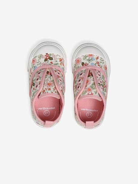 Elasticated Canvas Trainers for Babies printed pink 