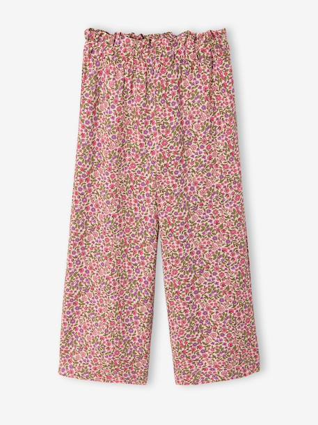 Girl's T-shirt and wide-leg trouser set blush+ecru 