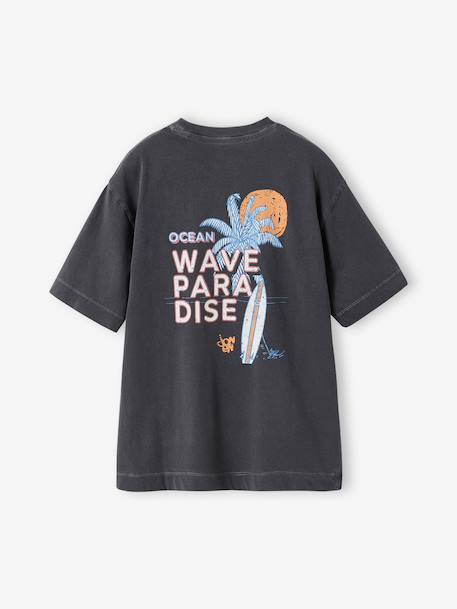 Oversized cotton t-shirt for boys anthracite 