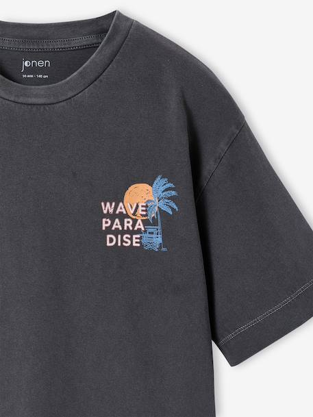 Oversized cotton t-shirt for boys anthracite 