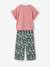 Girl's T-shirt and wide-leg trouser set blush+ecru 