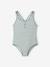 Striped one-piece swimsuit sage green 