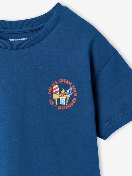 T-shirt with motif on front and back for boys dusky pink+ocean blue+sky blue+white 
