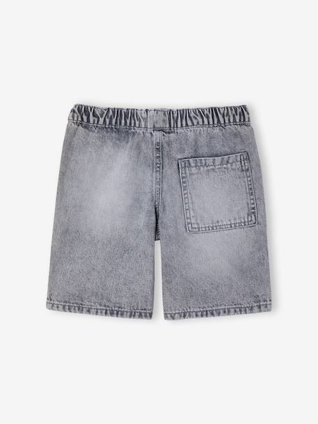 Easy-to-Slip-On Denim Bermuda Shorts for Boys denim grey+double stone+printed blue+stone+striped blue 