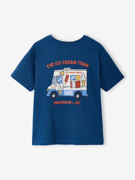 T-shirt with motif on front and back for boys dusky pink+ocean blue+sky blue+white 