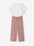 Girl's T-shirt and wide-leg trouser set blush+ecru 