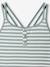 Striped one-piece swimsuit sage green 