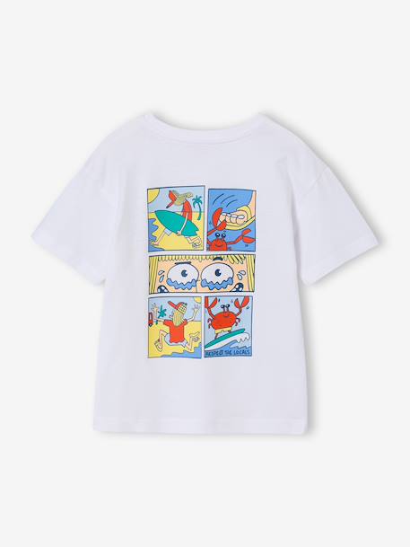 T-shirt with motif on front and back for boys dusky pink+ocean blue+sky blue+white 