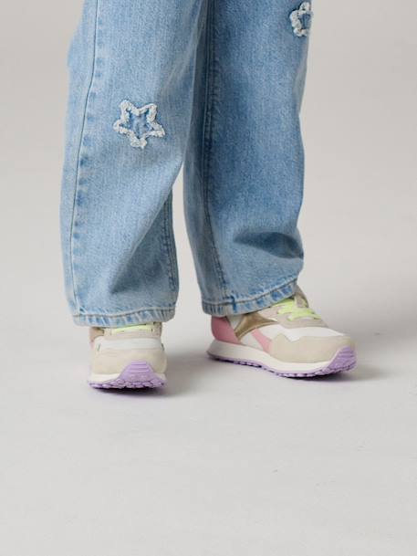 Trainers with Hook-&-Loop Fasteners & Elasticated Laces set pink 