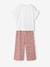 Girl's T-shirt and wide-leg trouser set blush+ecru 