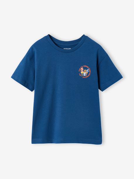 T-shirt with motif on front and back for boys dusky pink+ocean blue+sky blue+white 