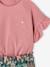 Girl's T-shirt and wide-leg trouser set blush+ecru 