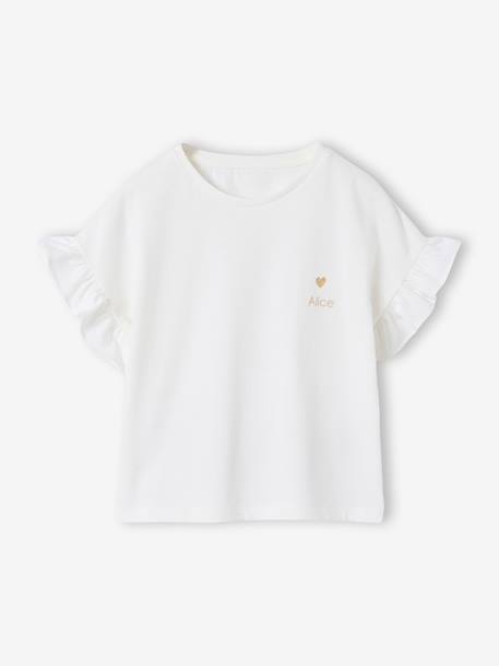Girl's T-shirt and wide-leg trouser set blush+ecru 