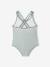 Striped one-piece swimsuit sage green 
