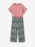 Girl's T-shirt and wide-leg trouser set blush+ecru 