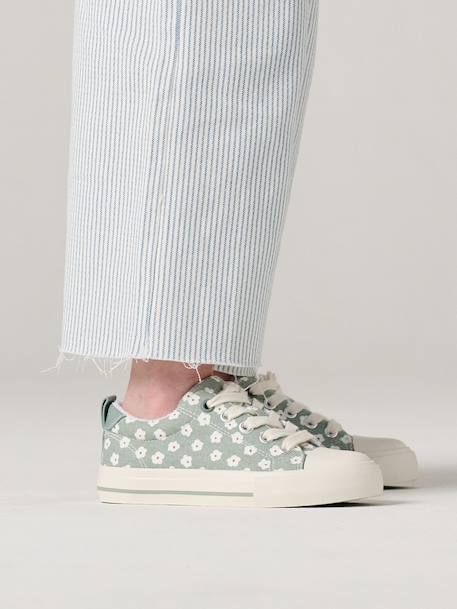Trainers in Fancy Fabric, for Girls blush+printed green 
