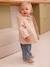 Leather baby trainers with hook and loop fasteners pale pink 