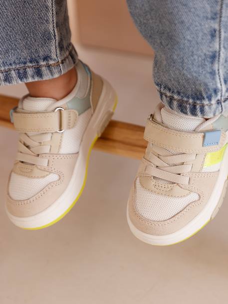 Elasticated Synthetic Trainers for Babies set beige 