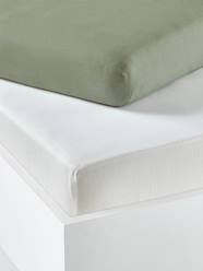 -Baby Pack of 2 Fitted Sheets in Stretch Jersey Knit
