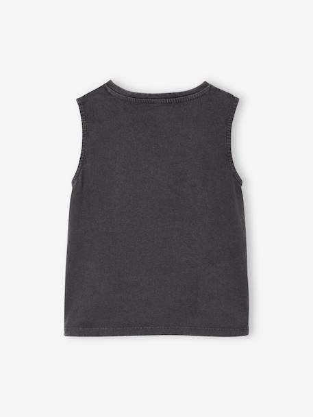 Printed T-Shirt for Girls anthracite+ecru 