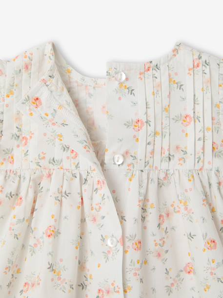 Baby girl's short-sleeved dress ecru 