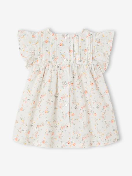 Baby girl's short-sleeved dress ecru 