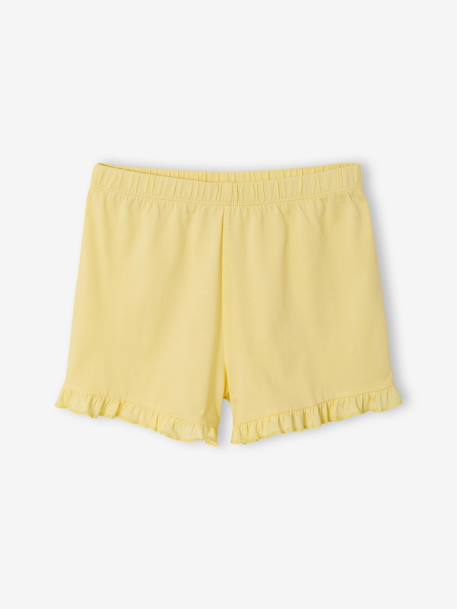 Pack of 2 short-sleeved pyjamas for girls pale yellow 