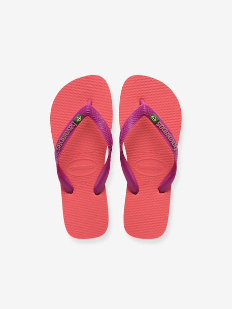 Brasil logo Flip-Flops, HAVAÏANAS, for Children coral+ink blue+navy blue 