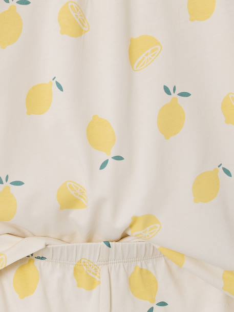 Pack of 2 short-sleeved pyjamas for girls pale yellow 