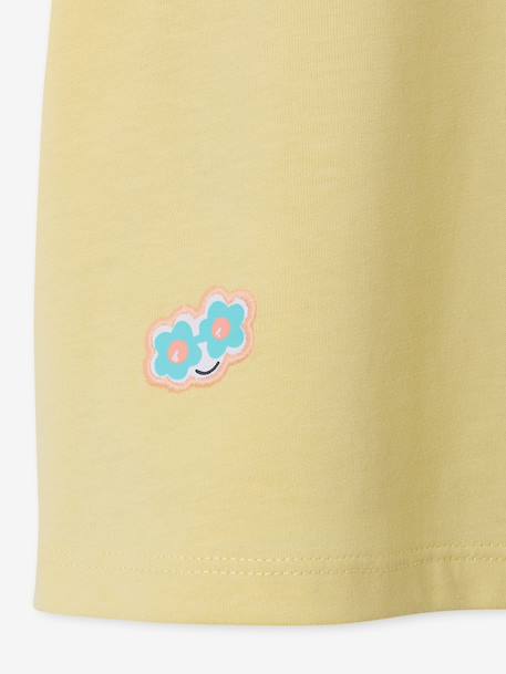 Girl's short-sleeved t-shirt pale yellow 