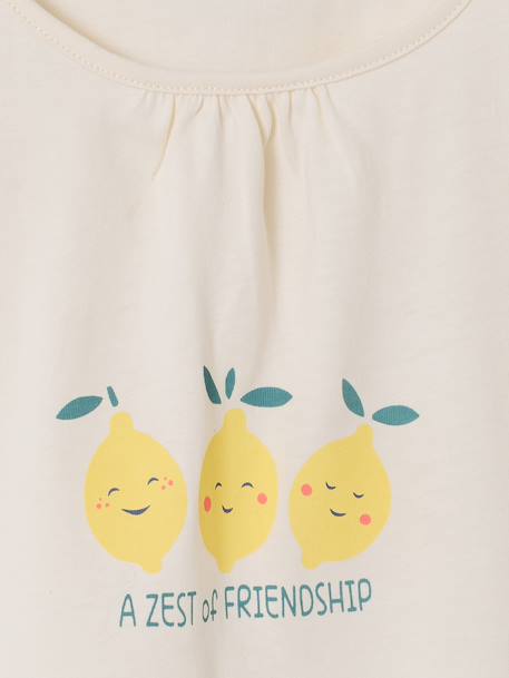 Pack of 2 short-sleeved pyjamas for girls pale yellow 