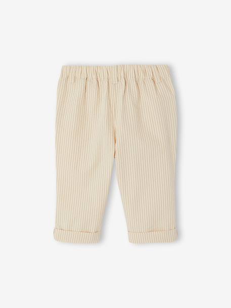 Elasticated waist trousers for baby boys beige 