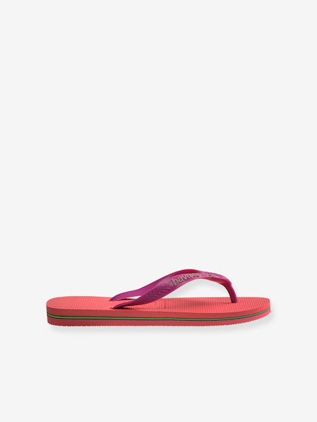 Brasil logo Flip-Flops, HAVAÏANAS, for Children coral+ink blue+navy blue 