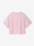 Cropped short-sleeved T-shirt for girls beige+ecru+rosy+striped violet 