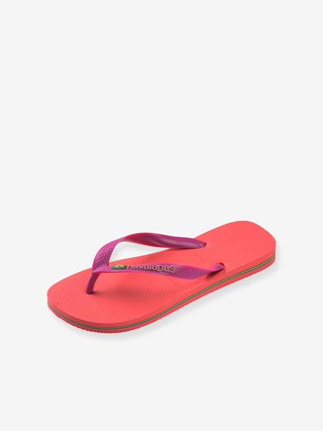 Brasil logo Flip-Flops, HAVAÏANAS, for Children coral+ink blue+navy blue 