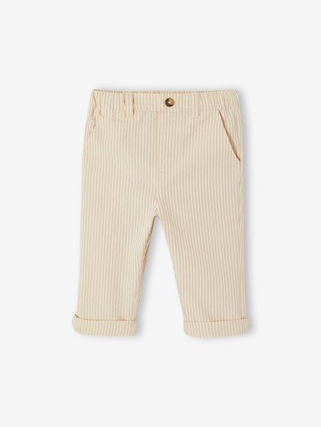 Elasticated waist trousers for baby boys beige 