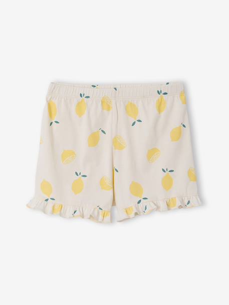 Pack of 2 short-sleeved pyjamas for girls pale yellow 