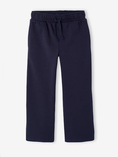Boys' wide-leg joggers navy blue 