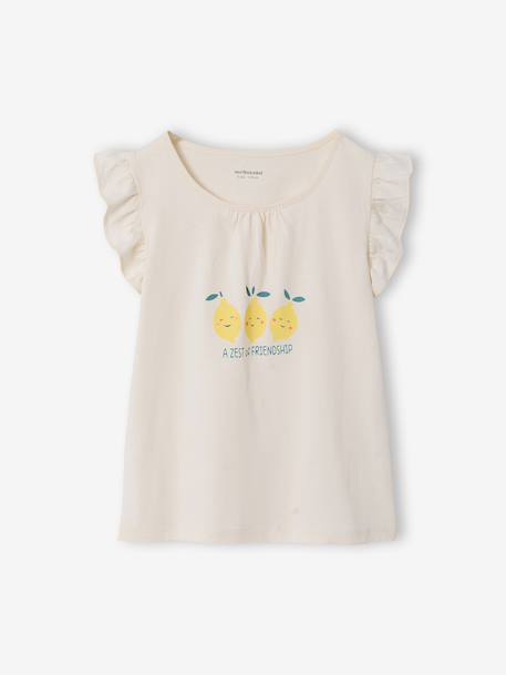 Pack of 2 short-sleeved pyjamas for girls pale yellow 