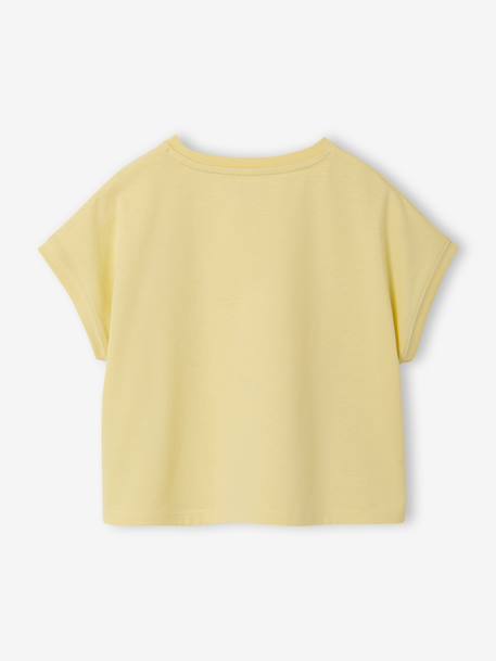 Girl's short-sleeved t-shirt pale yellow 