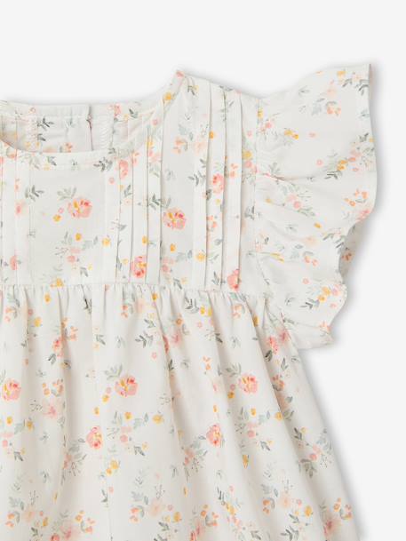 Baby girl's short-sleeved dress ecru 