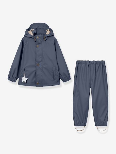 Children's rain jacket and trouser set MATREINAR MINI A TURE deep blue+green 