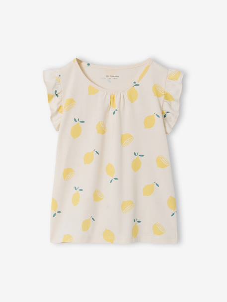 Pack of 2 short-sleeved pyjamas for girls pale yellow 