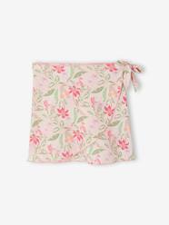 -Girl's tie-side swimsuit skirt