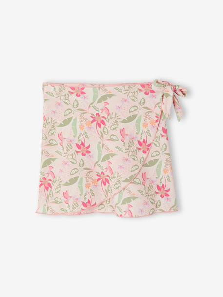 Girl's tie-side swimsuit skirt pale pink 