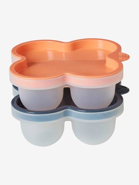 Set of 2 Silicone Storage Pots Light Green+Pink 
