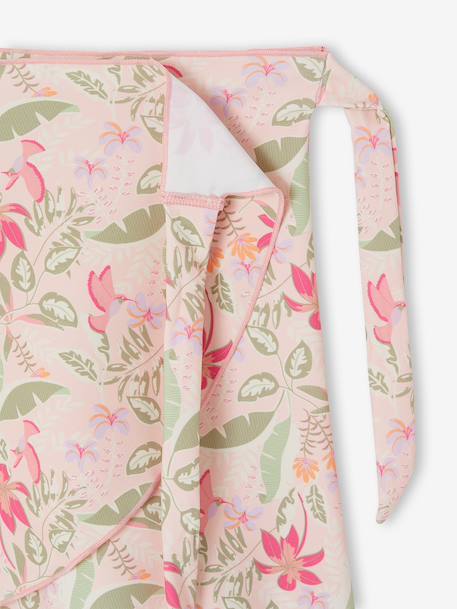 Girl's tie-side swimsuit skirt pale pink 