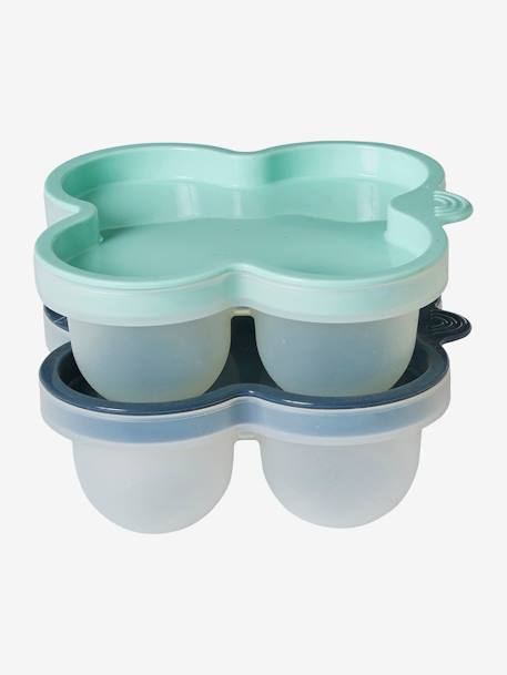 Set of 2 Silicone Storage Pots Light Green 