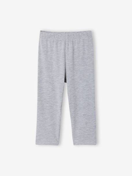Pack of 2 Mid-Calf Leggings for Girls emerald green+marl grey+mauve 