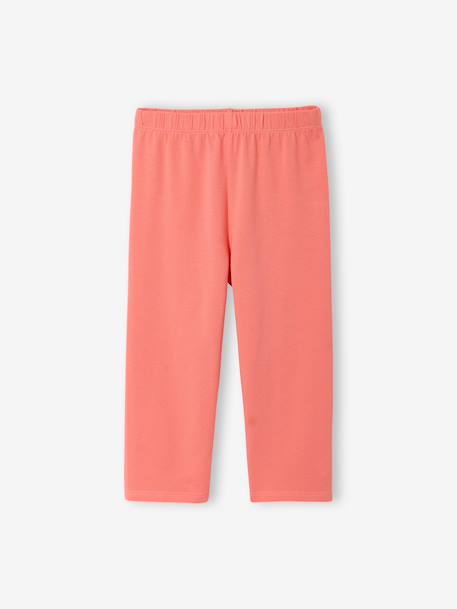 Pack of 2 Mid-Calf Leggings for Girls emerald green+marl grey+mauve 